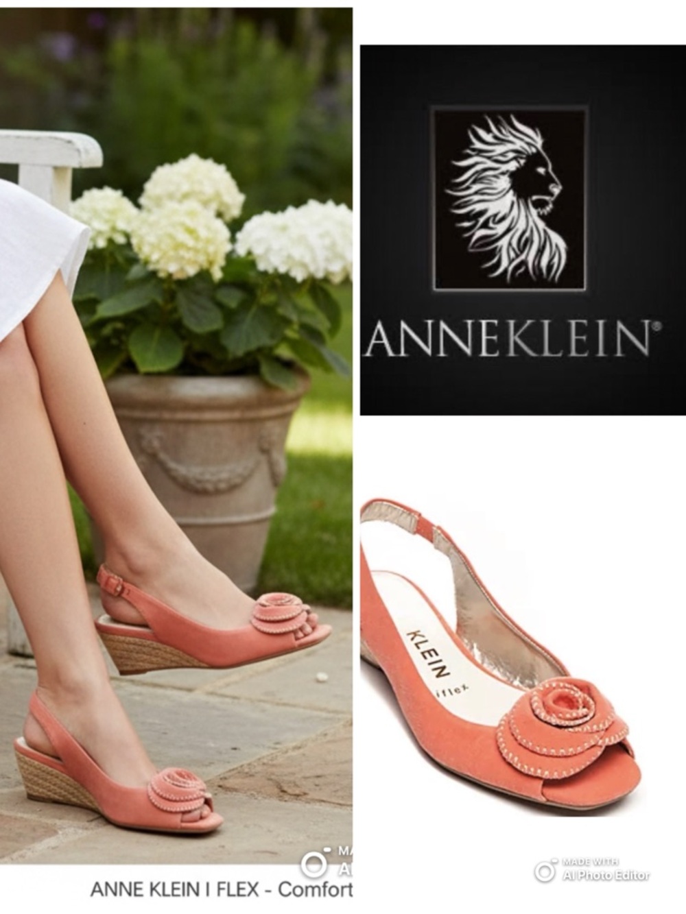 🌴Women’s Anne Klein iFlex Harrietta Flower Sling Flats